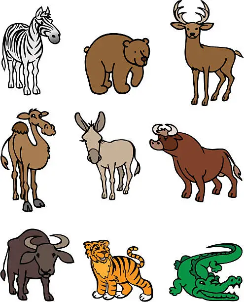 Vector illustration of wild animals
