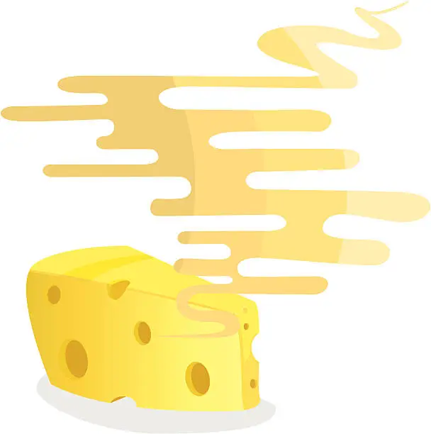 Vector illustration of Smelling Cheese