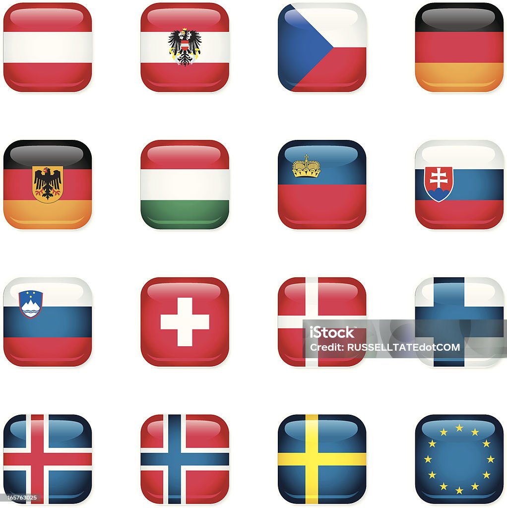MITTEL- UND NORD EUROPA Symbol Flags - Lizenzfrei Flagge Vektorgrafik