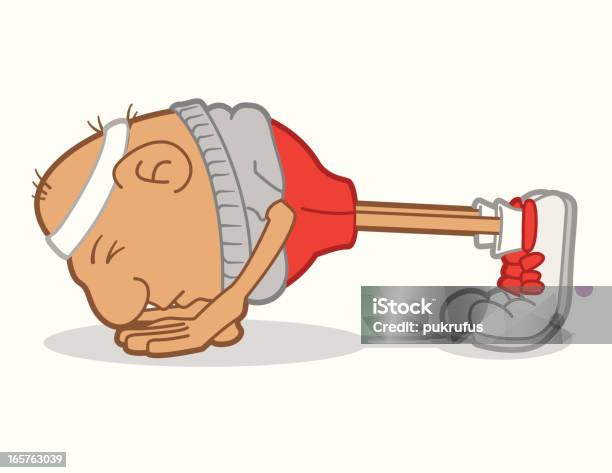 Egghead Ned Pushup Stock Illustration - Download Image Now - Adult, Adults Only, Anaerobic Exercise