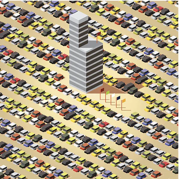 Vector illustration of parking lot