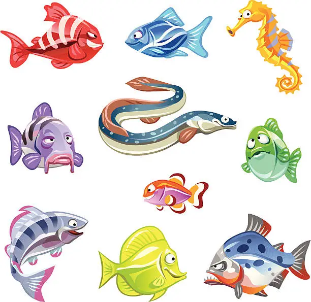 Vector illustration of Cartoon Fish