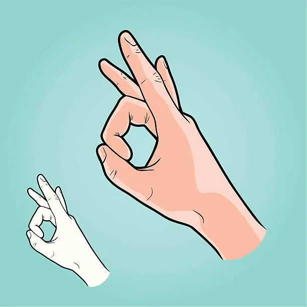 Vector illustration of Vector illustration - hand making Flicking Sign