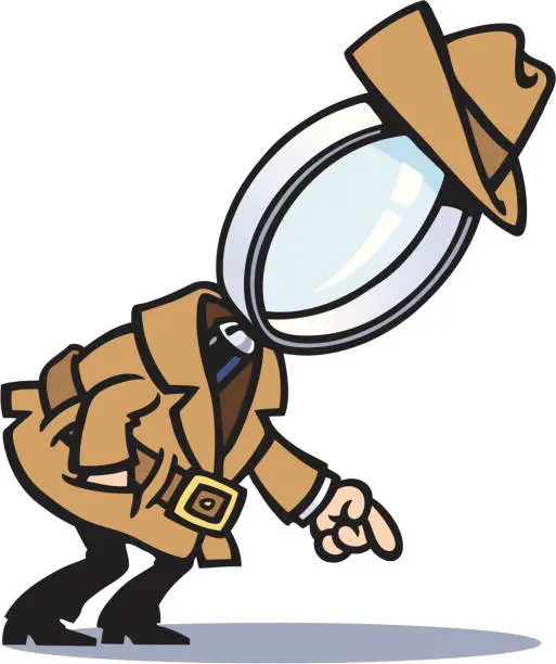 Vector illustration of Detective Magnifying glass