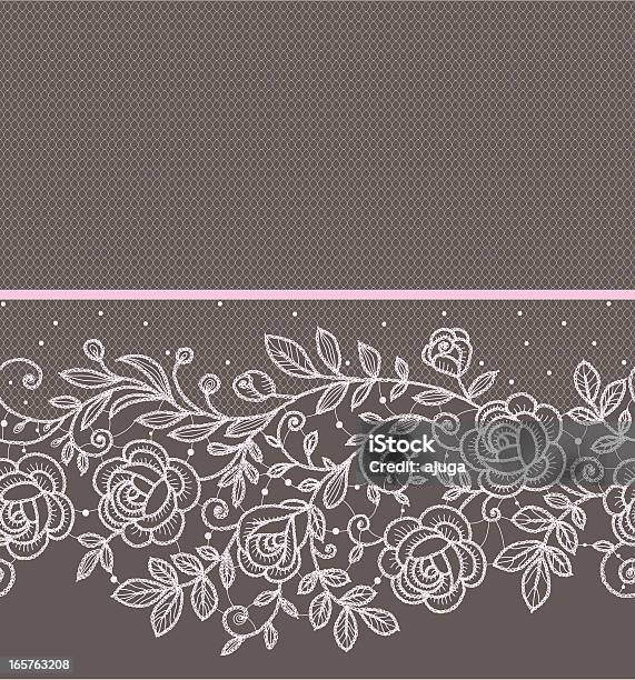 Pink Roses Lace Horizontal Seamless Pattern Stock Illustration - Download Image Now - Lace - Textile, Lace - Fastener, Backgrounds