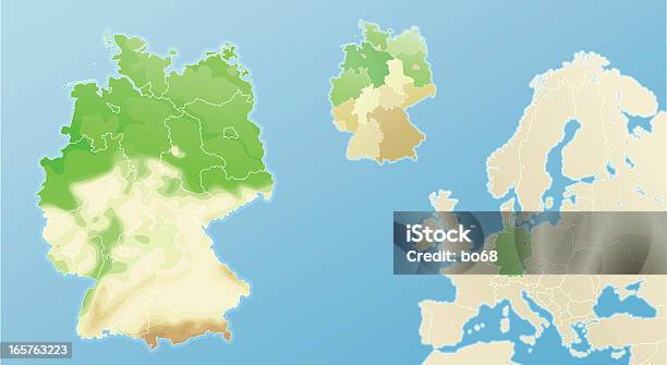Fizyczne Mapa Niemiectopografia I Polityczne Lokalizacji - Stockowe grafiki wektorowe i więcej obrazów Bez ludzi