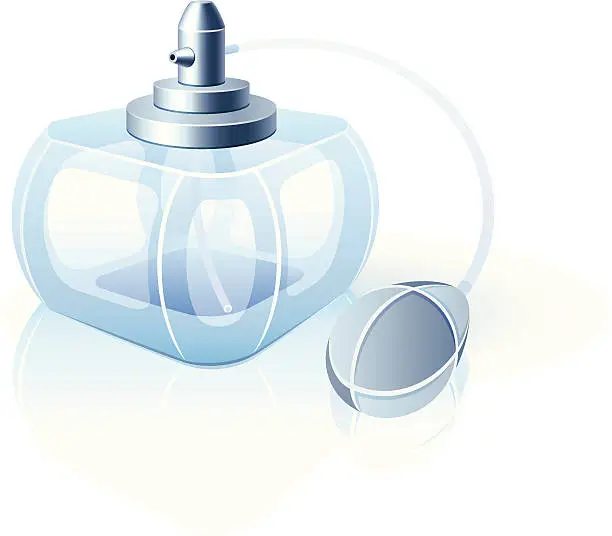 Vector illustration of Perfume bottle with atomizer