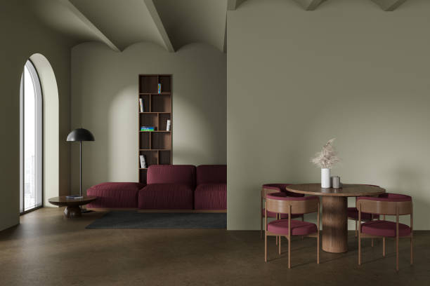 istock Green dining room and living room interior 1657632386