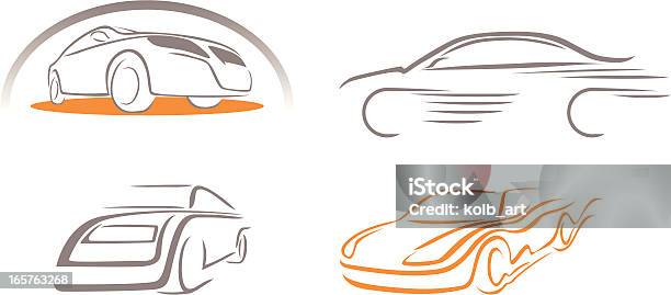Stilisierte Symbole Von Autos Stock Vektor Art und mehr Bilder von Auto - Auto, Bewegung, Geschwindigkeit