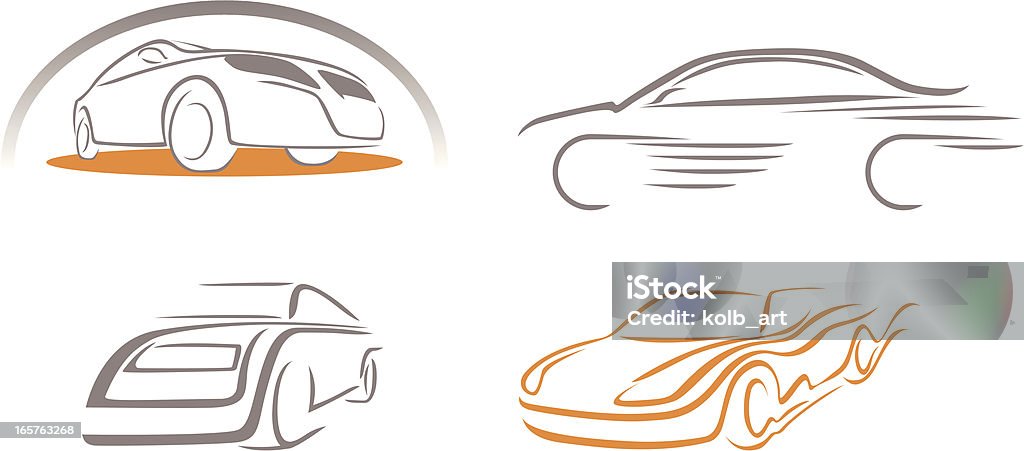Stylisé icônes de voitures - clipart vectoriel de Voiture libre de droits