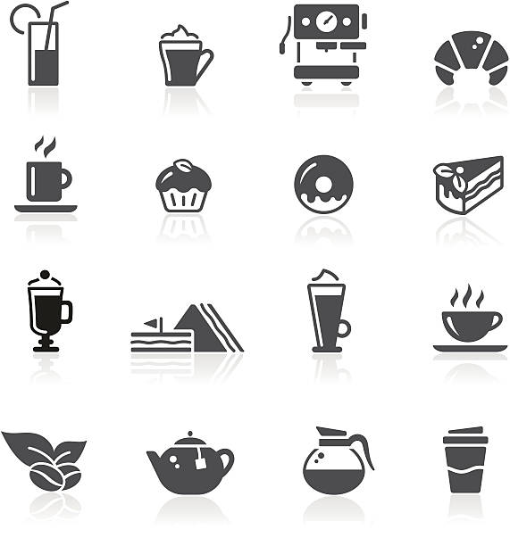 café ikony - tea machine stock illustrations