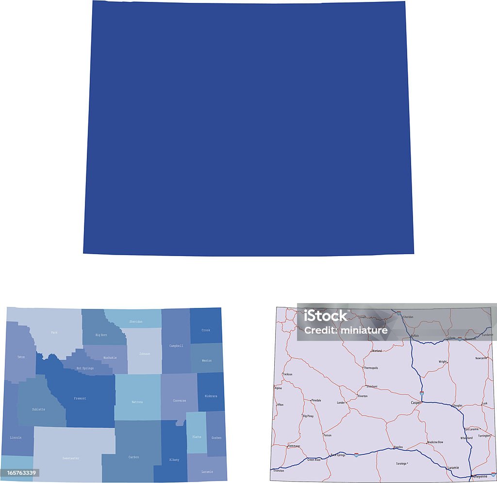Wyoming - Lizenzfrei Blau Vektorgrafik