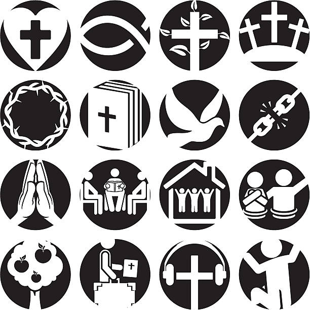 ilustrações de stock, clip art, desenhos animados e ícones de christian ícones - god crucifix cross human hand