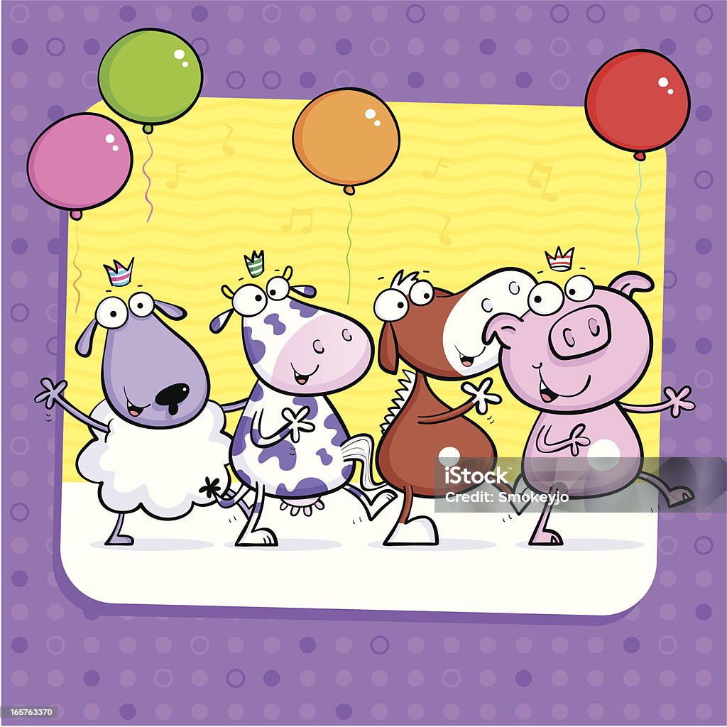 Cheval de vache porc mouton - clipart vectoriel de Danser libre de droits