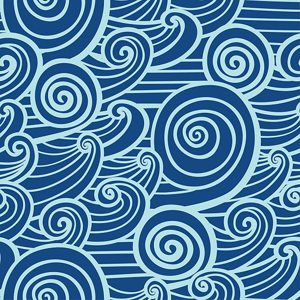 Decor Waves - seamless texture vector art illustration