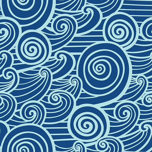 Vector illustration of Decor Waves - seamless texture