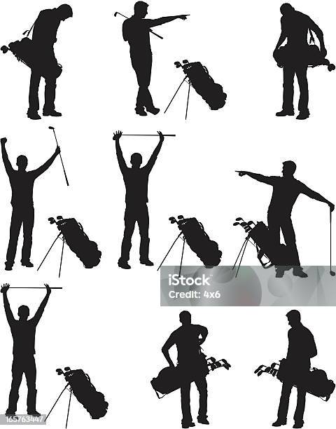 Golfer Or Golf Caddie With Bag And Clubs Stock Illustration - Download Image Now - Golf, Golf Bag, Carrying