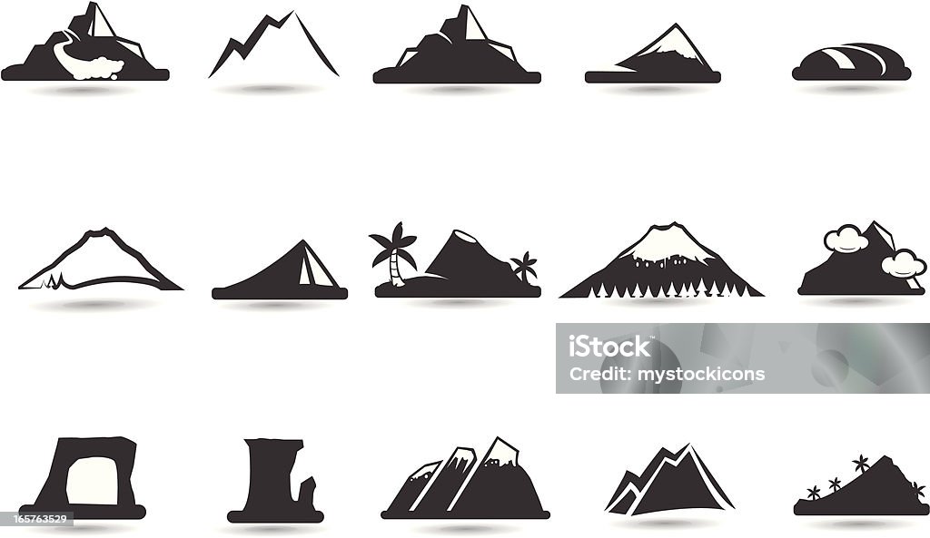 山のアイコンと記号 - アイコンのロイヤリティフリーベクトルアート