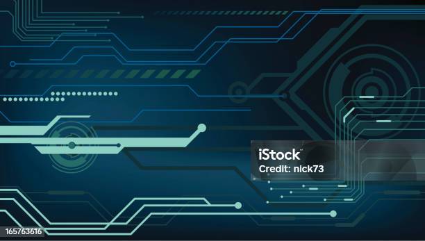 High Tech Background With Blue Hues Stock Illustration - Download Image Now - Futuristic, Technology, Graphical User Interface