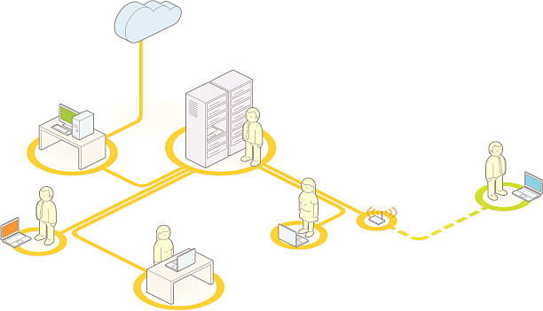 сети - computer network topology stock illustrations