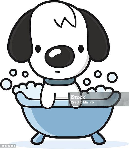 Cartoon Hund Nimmt Ein Schaumbad In Der Badewanne Stock Vektor Art und mehr Bilder von Hund - Hund, Übelriechend, Badewanne
