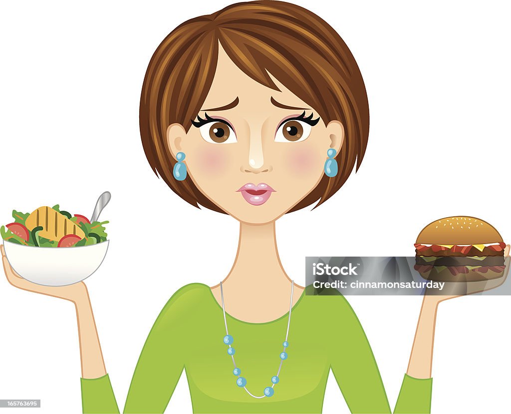 Frau auswählen, was Essen - Lizenzfrei Abnehmen Vektorgrafik
