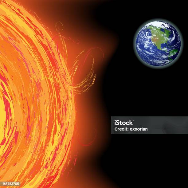 Vetores de Sol De Sino São Solar e mais imagens de Entrar em Erupção - Entrar em Erupção, Espaço, Luz solar