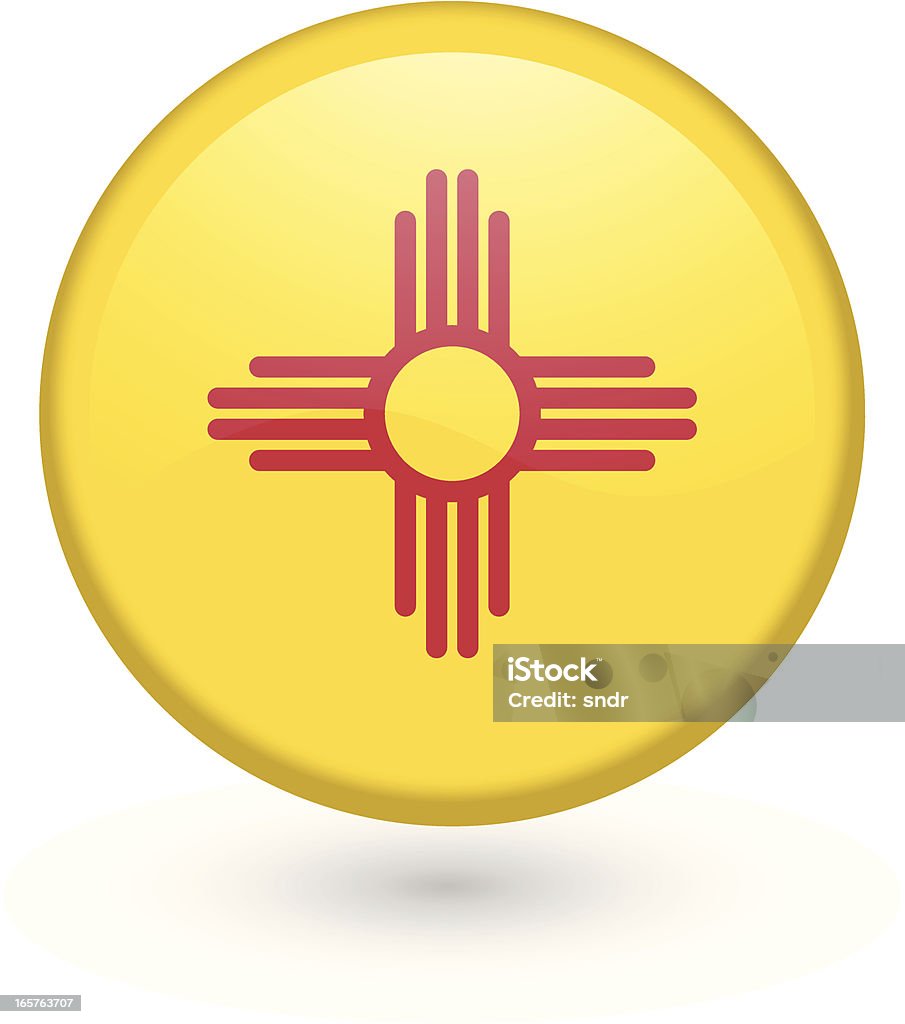 Кнопка Флаг Нью-Мексико - Векторная графика Без людей роялти-фри