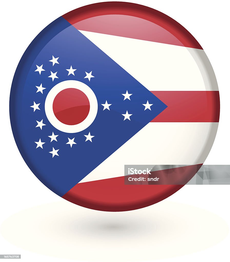 Ohio Flagge button - Lizenzfrei Icon Vektorgrafik