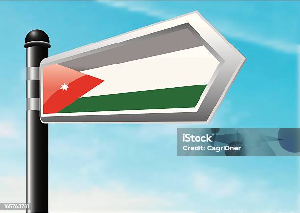 Destination Jordan Stock Illustration - Download Image Now - All Middle Eastern Flags, Arrow Symbol, Blue