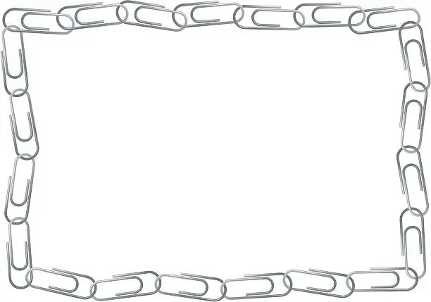 Vector illustration of Plain Paperclip Border