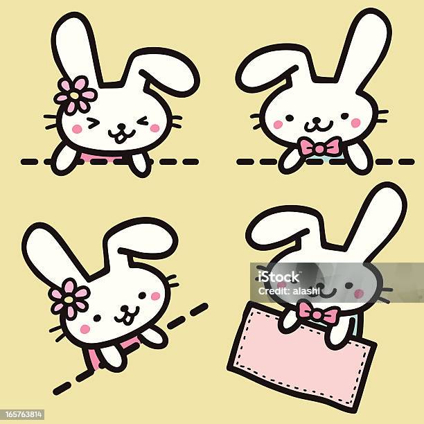 Cute Bunny Gospodarstwa Puste Znak - Stockowe grafiki wektorowe i więcej obrazów Antropomorficzny - Antropomorficzny, Baner, Beztroski