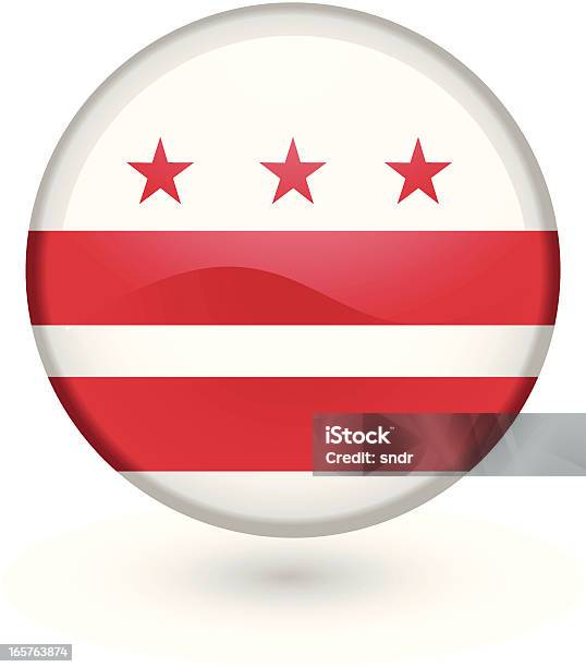 Ilustración de Bandera Botón De Washington Dc y más Vectores Libres de Derechos de Bandera - Bandera, Washington DC, Brillante