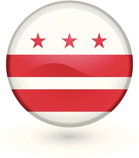 Vector illustration of Washington DC flag button