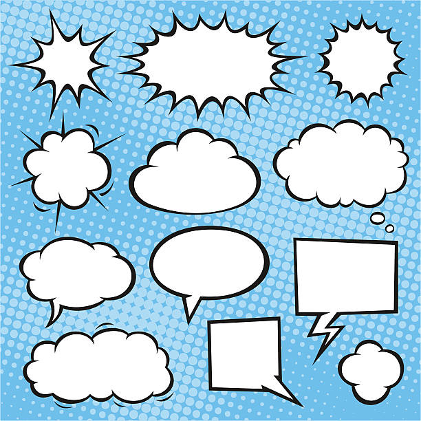 Speech Bubbles Comic book speech bubbles. angry clouds stock illustrations