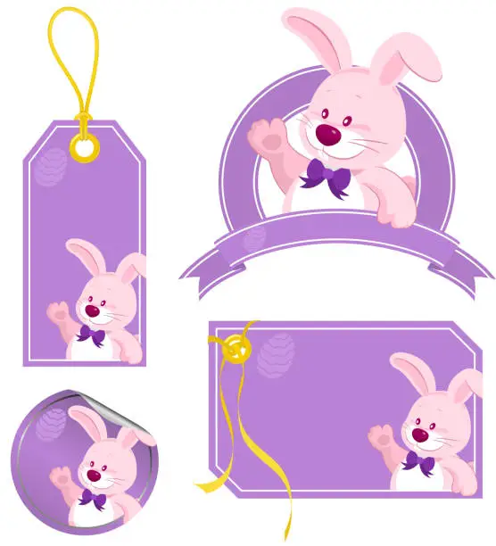 Vector illustration of Easter Bunny Price Tags