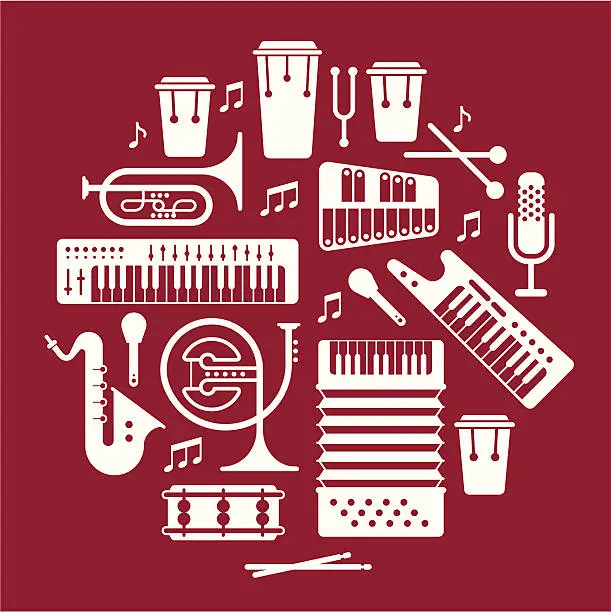 Vector illustration of Music instrumants
