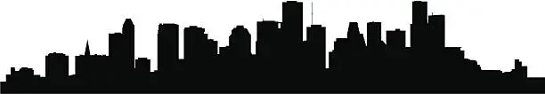 Vector illustration of A silhouette of the skyline in Houston, Texas 