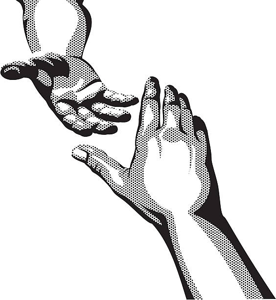 Helping Hand vector art illustration