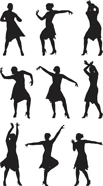 Vector illustration of Professional dancer performing dance