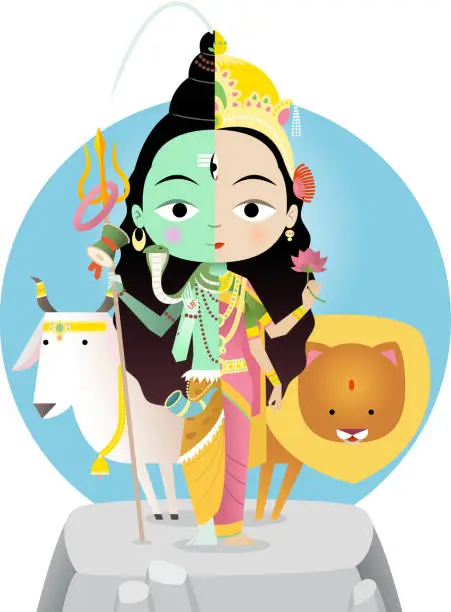 Vector illustration of shiva shakti