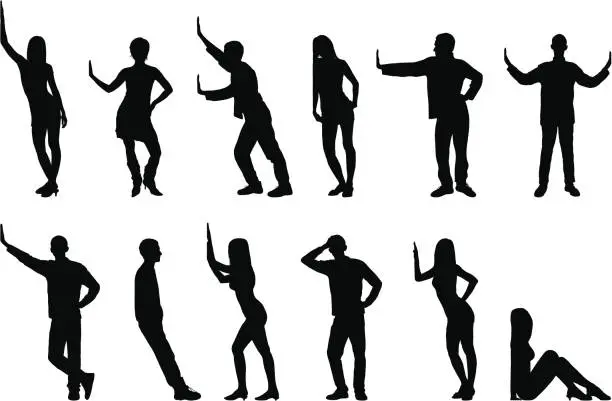 Vector illustration of Silhouettes of People