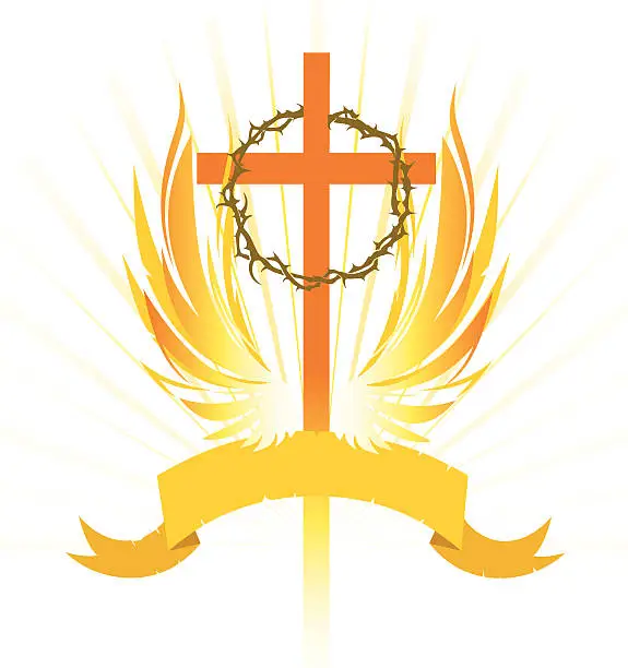 Vector illustration of A religious symbol of the Cross