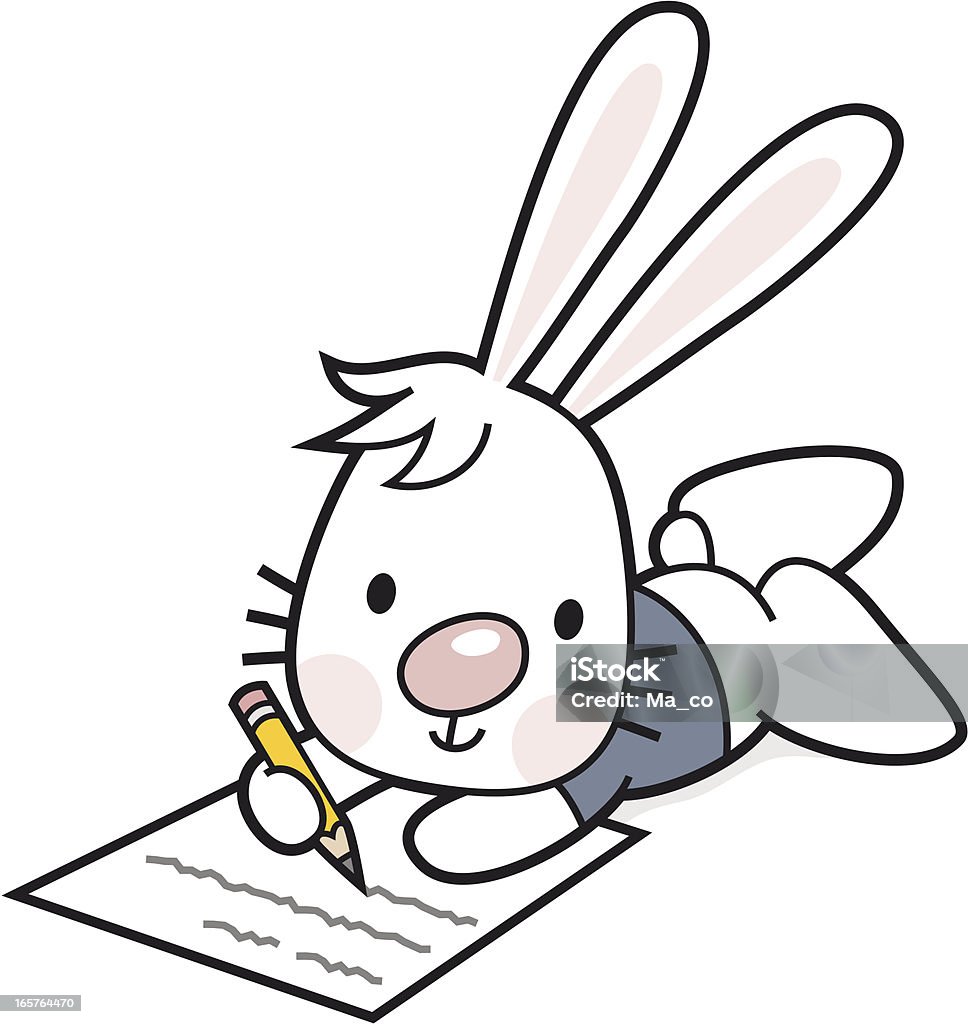 bunny schreibt - Lizenzfrei Bleistift Vektorgrafik