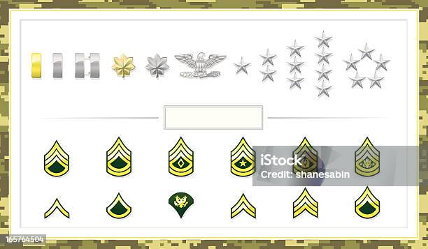 Exército Insignias Turma - Arte vetorial de stock e mais imagens de Posto - Posto, Insígnia, Exército Americano