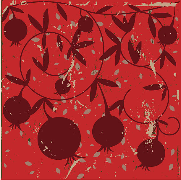Grunge background with grey scattered leaves and pomegranate branches. All main elements are grouped and rendered complete for seperate use. Zipped *. ai CS3 is attached.