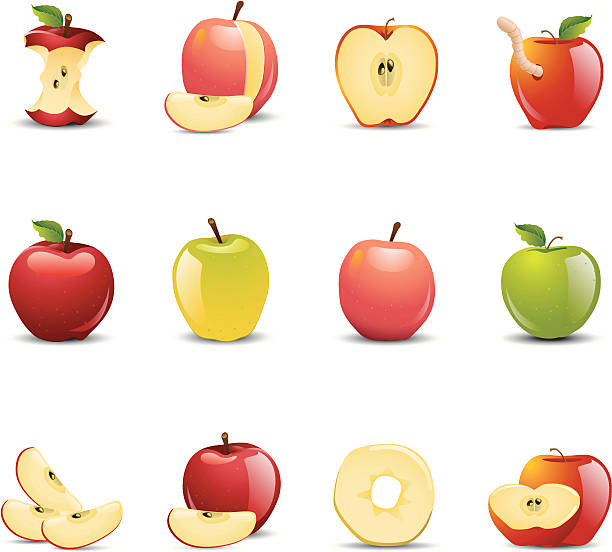 Apple Icons http://www.cumulocreative.com/istock/File Types.jpg green apple slices stock illustrations