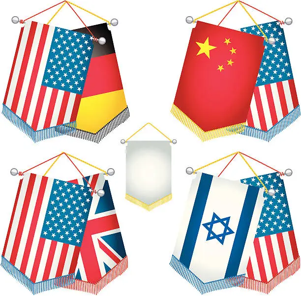 Vector illustration of German American Friendship