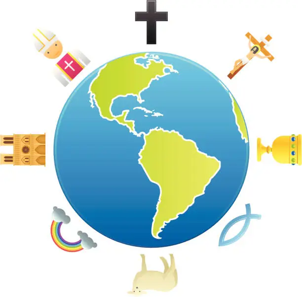 Vector illustration of Global Christianity