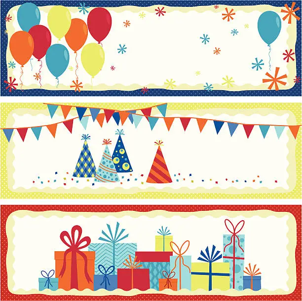 Vector illustration of Set of birthday banners